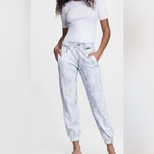 Rag and Bone Miramar Jogger Faux Denim Sweatpants White Dye XS